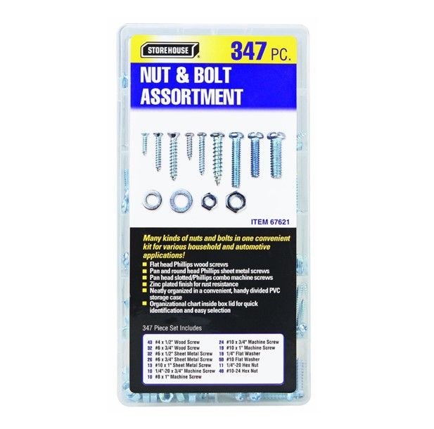 36-184 347 Piece Nut & Bolt Assortment