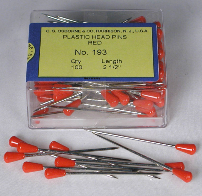 Red Plastic Tipped Pins